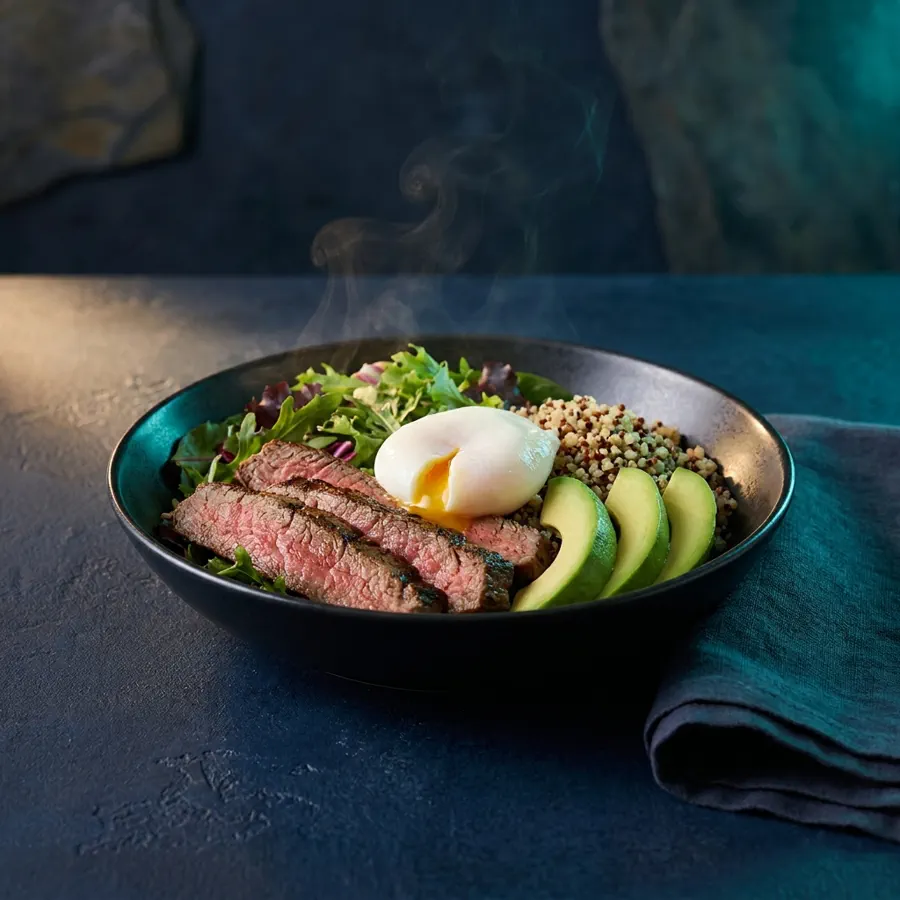 Steak and egg breakfast bowl
